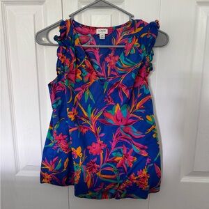 J. Crew Factory Floral Tank Top in Blue and Pink